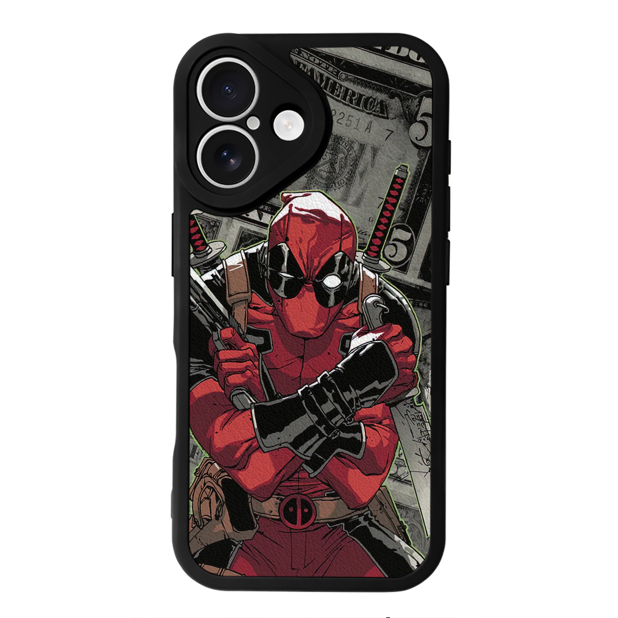 （画像用） Deadpool デッドプール 【iPhone 16シリーズ対応】シリコンスマホケース（レザー調） 材質：シリコン